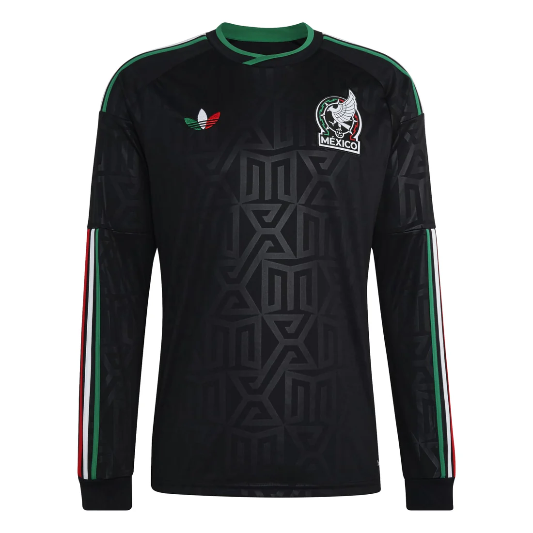 Camiseta de la Tercera Equipación, color negro Manga Larga Auténtica de México 2026 - Hombre
