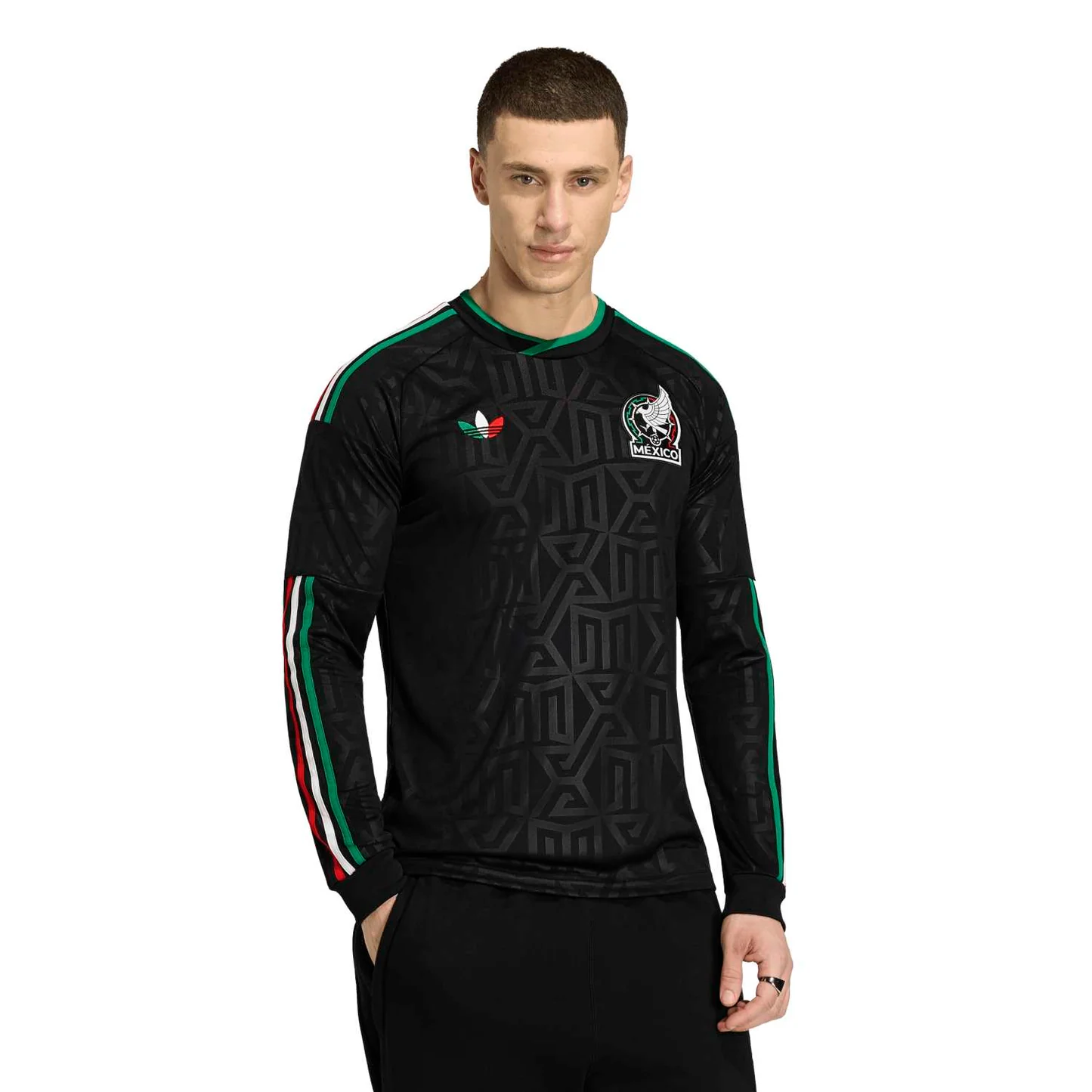 Camiseta Mexico de la Tercera Equipación, color negro Manga Larga Auténtica de México 2026 - Hombre 3